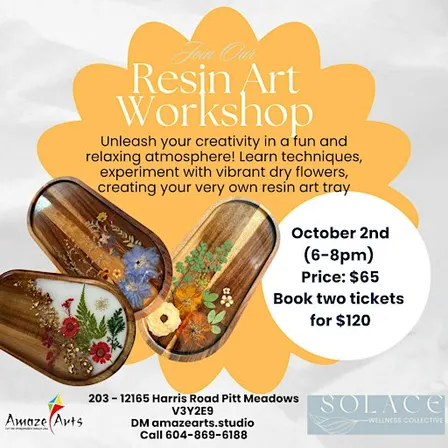 Resin Art workshop - Pressed flower tray - Langley