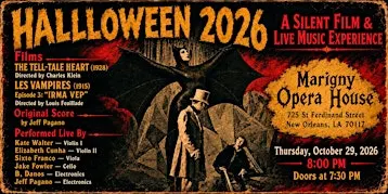 HALLOWEEN 2026 - A Silent Film & Live Music Experience