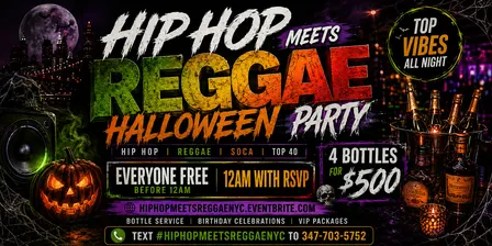 Hip Hop Meets Reggae Halloween party in queens  (Big Room Saturdays)