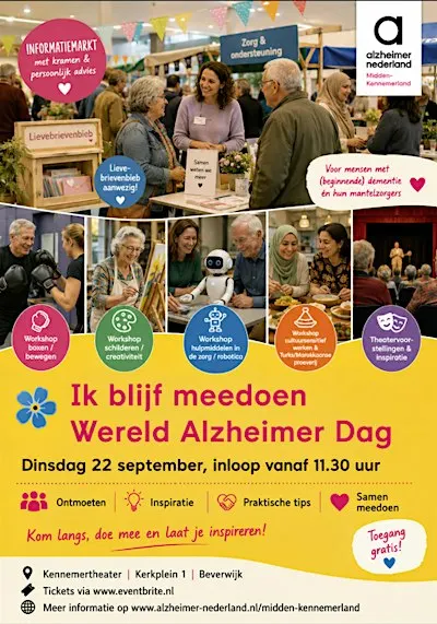 Kom naar en geniet op Wereld Alzheimer Dag in Midden Kennemerland 22 sept.