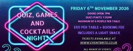 Quiz and Cocktails - Games round included