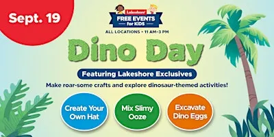 Free Kids Event: Dino Day Featuring Lakeshore Exclusives (Memphis)