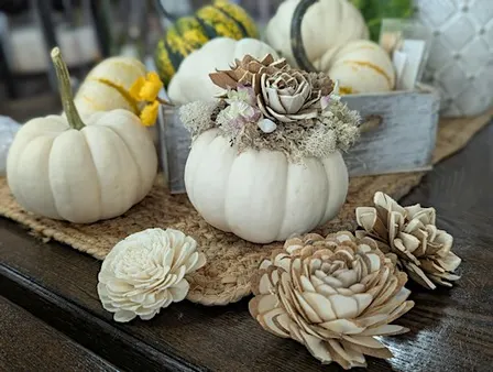 Pumpkins & Wood Flowers Fall Workshop