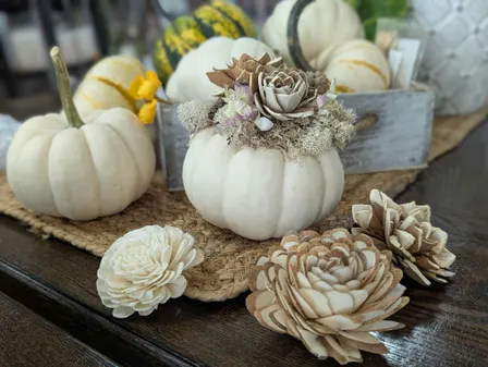 Pumpkins & Wood Flowers Fall Workshop