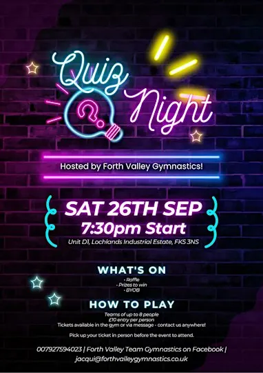 Forth Valley Gymnastics' Quiz Night