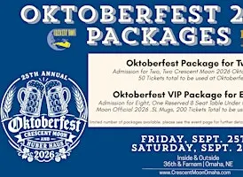 Oktoberfest Packages 2026 - Crescent Moon