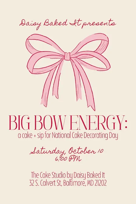 Big Bow Energy: A Cake + Sip for National Cake Decorating Day