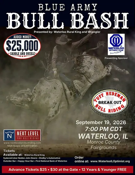 Optimist Club of Waterloo, Illinois, Blue Army Bull Bash, Bull Ride