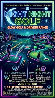Night Golf At Hit 'Em Straight Golf Complex