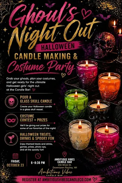 Ghoul's Night Out: Halloween Candle Making and Costume Party