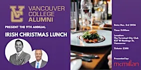 Vancouver College Alumni & Friends Irish Christmas Luncheon