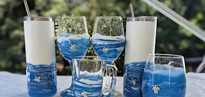 RESIN DESIGN GLASSES/TUMBLER CLASS-ST. PETE FL-SUNTAN ART STUDIO-SAT. #2