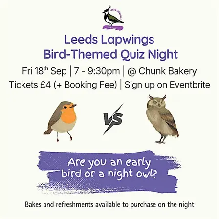 Bird-Themed Quiz Night - Leeds Lapwings
