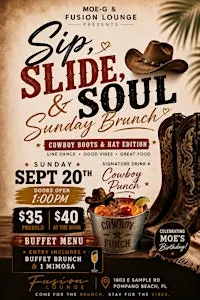Sip, Slide & Soul: Sunday Brunch | Cowboy Boots & Hat Edition