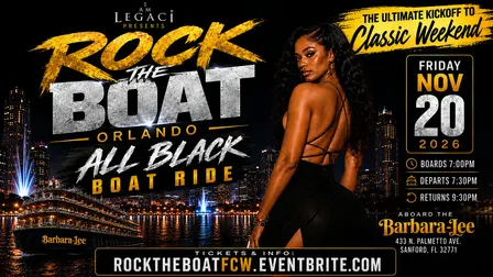 Rock The Boat Orlando: All Black Boat Ride | Classic Weekend Kickoff 2026