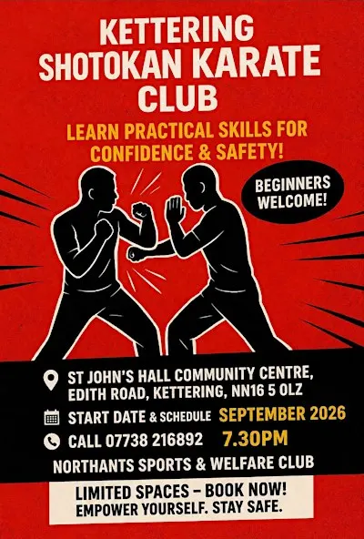 10 WEEK BASIC ADULT SELF DEFENCE COURSE SEP 26 - KETTERING