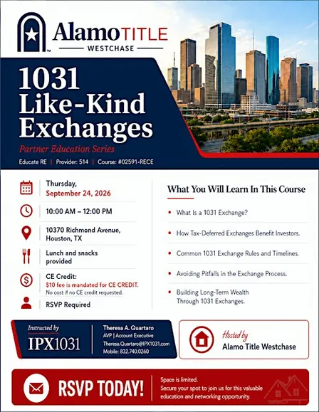 1031 Like-Kind Exchanges: Tax-Deferred Investing + TREC CE