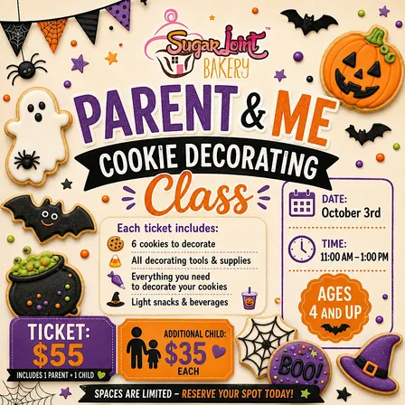 Parent and Me cookie decorating class Halloween edition