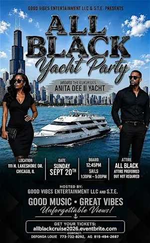 All Black Attire Yacht Party