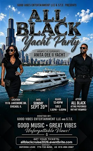 All Black Attire Yacht Party