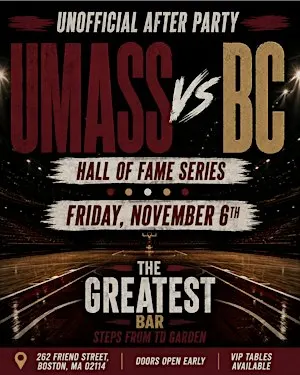 UMass vs BC Unofficial After Party @ The Greatest Bar