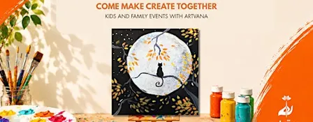 Fall Moon Kitty Kids and Family Painting Class at Ocean5 | Gig Harbor WA