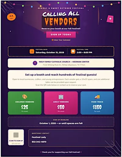 Spooky and Sweet October Festival (Vendors)