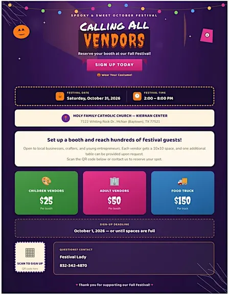 Spooky and Sweet October Festival (Vendors)