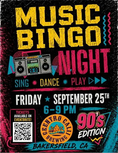 90's Music Bingo Night @ Centro Cali Brewing