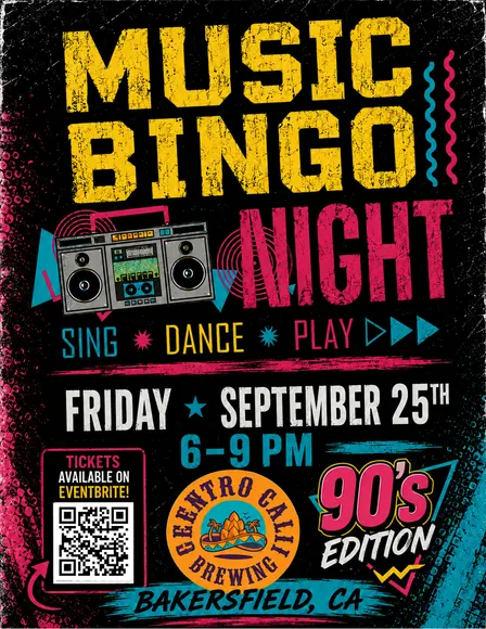 90's Music Bingo Night @ Centro Cali Brewing