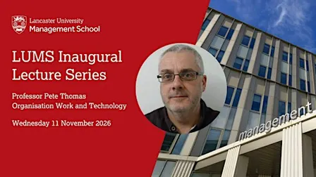 LUMS Inaugural Lecture: Professor Pete Thomas