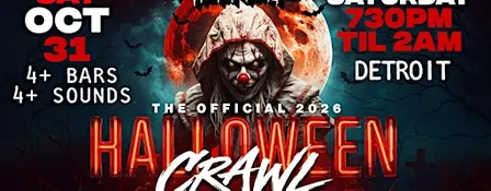 The Fright Crawl | Detroit's #1 Halloween Bar Crawl 2026 | Sat, Oct 31
