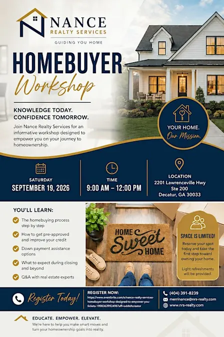 Nance Realty Services Homebuyer Workshop designed to empower you!