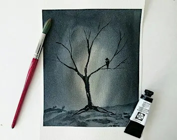 Watercolor for Beginners: Spooky Landscape