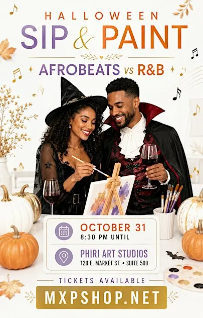 Halloween Sip & Paint: Afrobeats vs. R&B