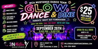 MCA MUSTANGS Dance Team Parents’ Night Out – Glow, Dance & Dine