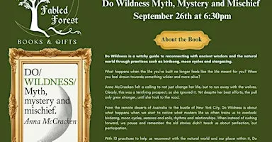 Australian author Anna McCracken, Do Wildness Signing, Meet & Greet