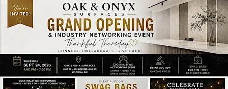 Oak and Onyx Surfaces Grand Opening + Industry Networking & Charity Event
