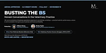 Busting the BS: Honest conversations in the Veterinary Practice Edmonton