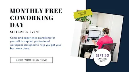 Free Monthly Coworking Day at Cowork + Create