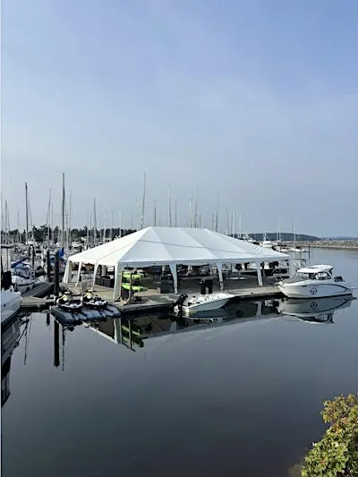 Yoga stretch at Port Sidney Marina, downtown Sidney. Mon & Tues. 6pm, 7pm