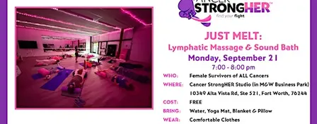 Cancer StrongHER Melt Lymphatic Massage & Sound Bath — September 21, 2026