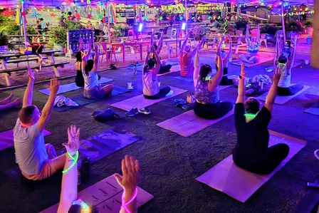 Glow Yoga at Tap Yard - but make it SPOOKY!