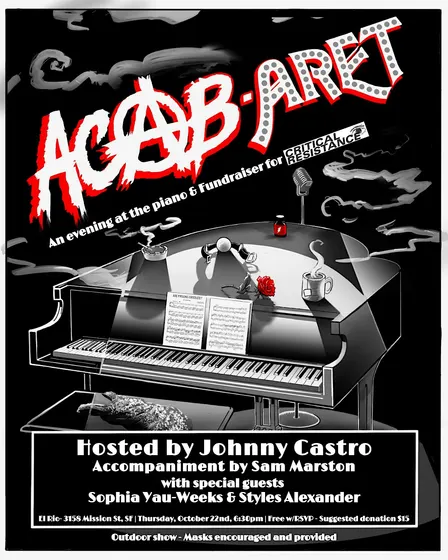 ACAB-Aret: An evening at the piano & Fundraiser for Critical Resistance!