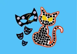 Mosaic Cats & Scratch Masks - October School Holiday Workshop