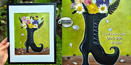 Pressed Flower Witch Boot | Cool Beans Café