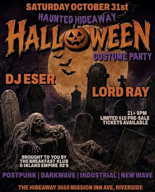 Halloween party at The Hideaway Riverside!