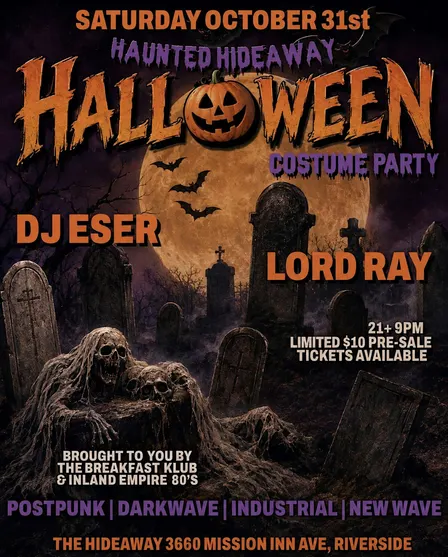 Halloween party at The Hideaway Riverside!