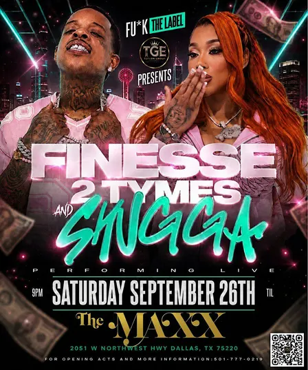 Finesse 2Tymes & Shugga performing Live in Dallas at The MAXX