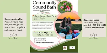 Sunset Community Sound Bath at the Carrollwood Village Park